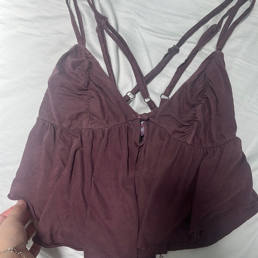 urban mauve cropped babydoll tank